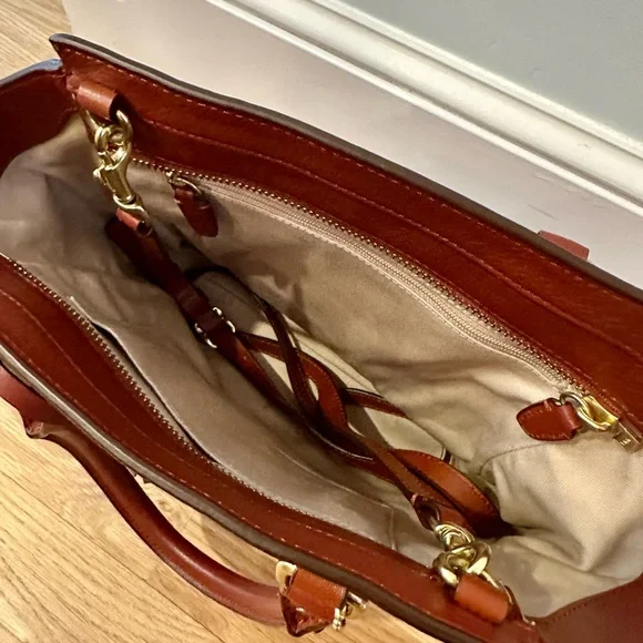 Coach Brown Leather Tote Bag - Picture 3 of 5